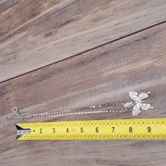 New Butterfly Pendant Necklace Rhinestone Chain Crystal - Picture 7 of 8